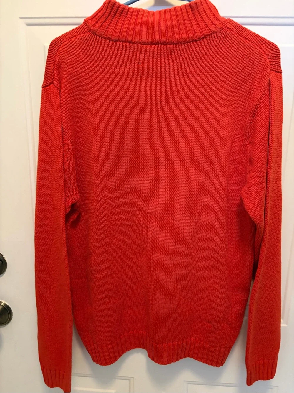 Chaps Men’s Bright Orange Half-Zip Mock Neck Sweater